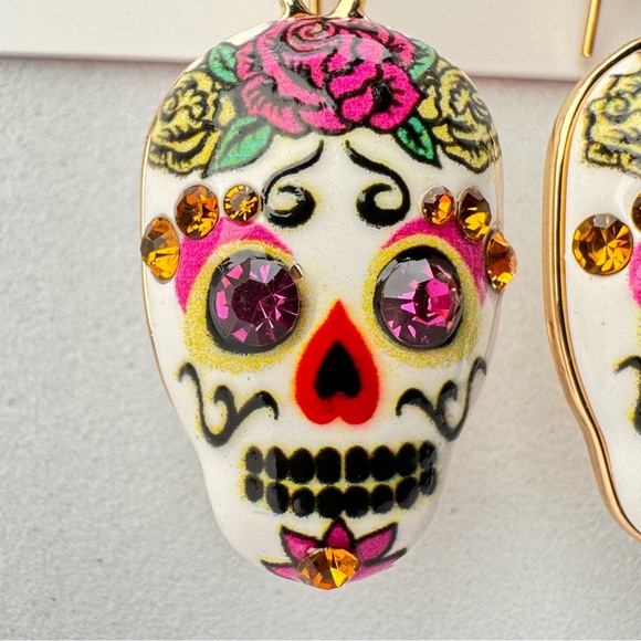 Betsey Johnson - Sugar Skull Drop Earrings NWT - Picture 2 of 7